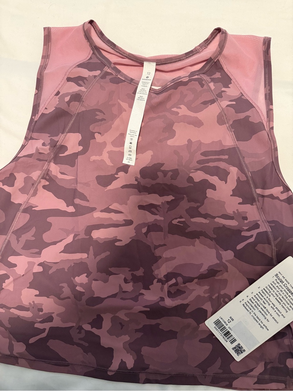 Women’s Pink Camo sculpt tank size 12